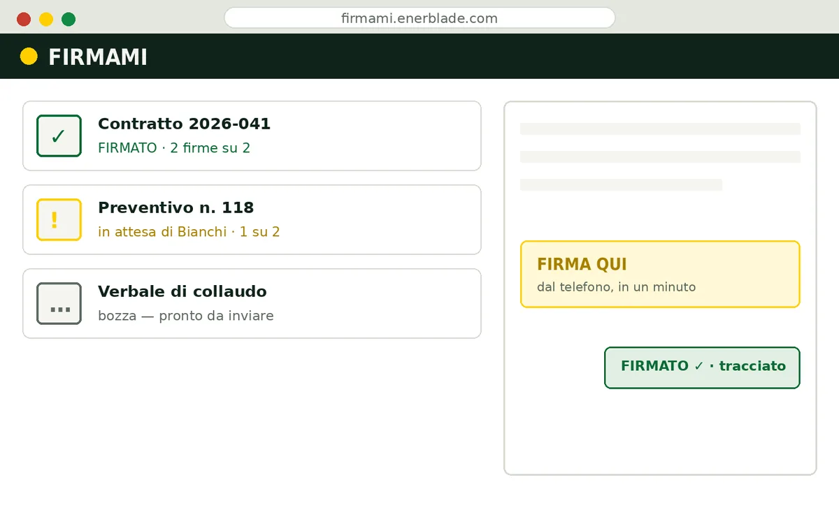 Schermata dell'applicazione FirmaMi nel navigatore